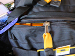 Use the outer pocket for quick access Pack's outer, secondary pocket